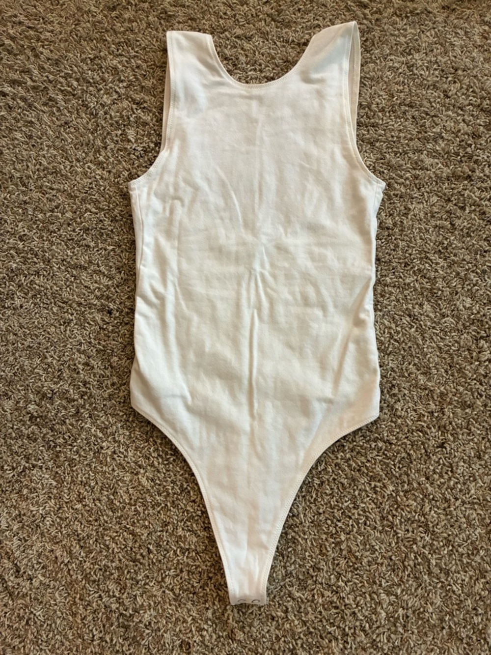 American Eagle White One-Piece Bodysuit - High Neck - Open Back